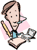 man writing