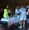 standing at table