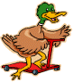 duck on scooter