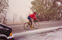 Rog riding in snowstorm