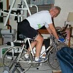 riding bicycle indoors