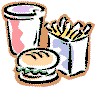 hamburger fries and coke